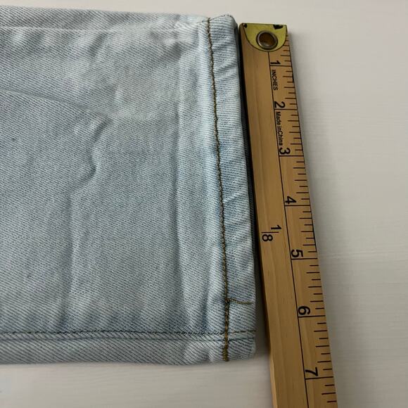 Lauren Conrad Straight-Leg White Washed Embroidered Denim Jeans | Women's Size 6 - Picture 11 of 12